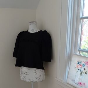 Zara Black Puff Sleeve Blouse